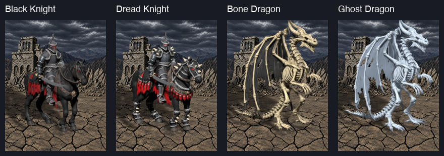 Current four-creature panel composites