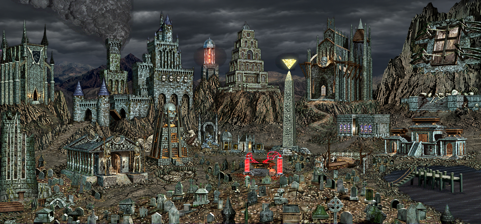 Town assembled with all refined building interiors