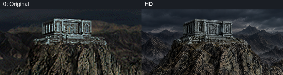 Building slot 0, original and HD