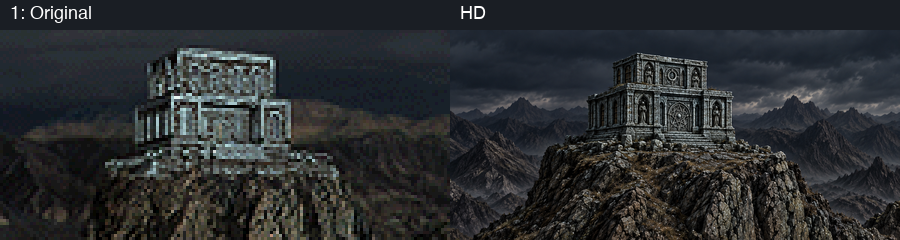 Building slot 1, original and HD