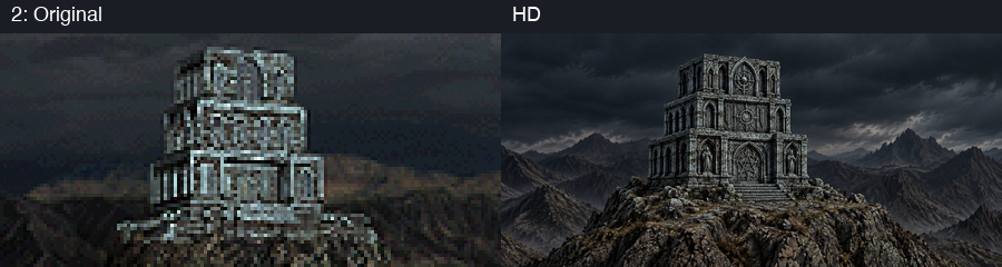 Building slot 2, original and HD
