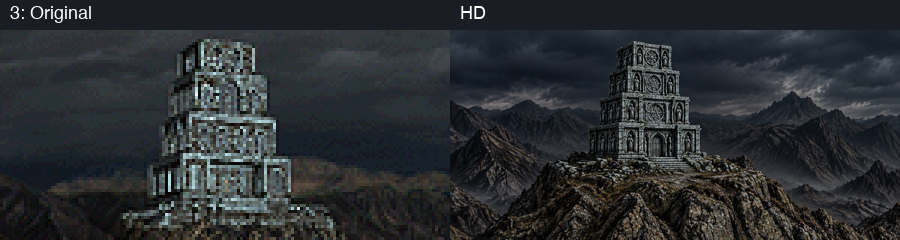 Building slot 3, original and HD