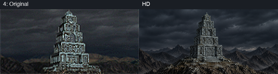 Building slot 4, original and HD