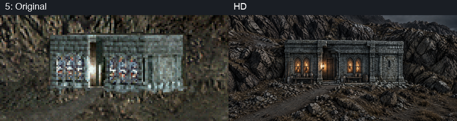 Building slot 5, original and HD