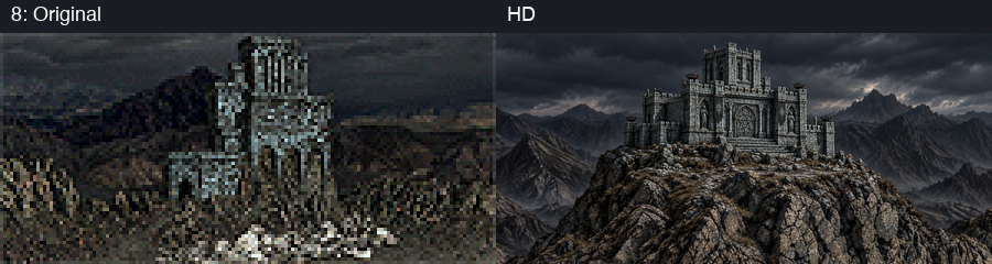 Building slot 8, original and HD