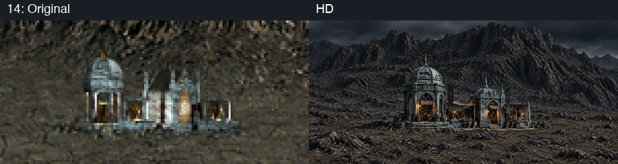 Building slot 14, original and HD