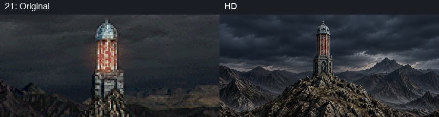 Building slot 21, original and HD