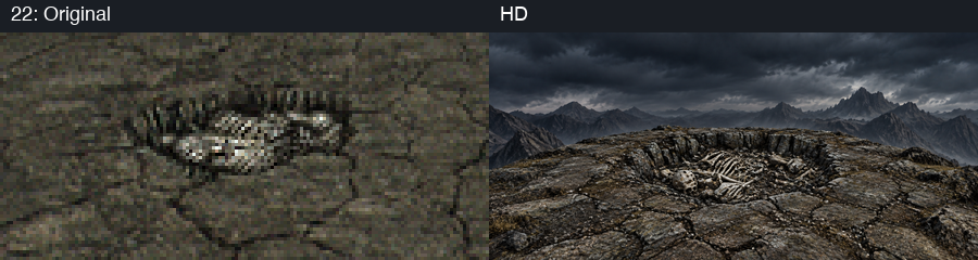 Building slot 22, original and HD