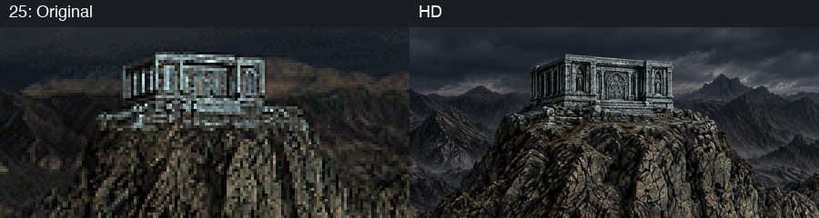 Building slot 25, original and HD