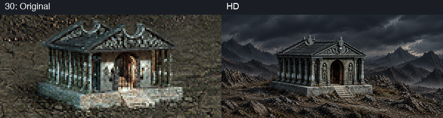 Building slot 30, original and HD