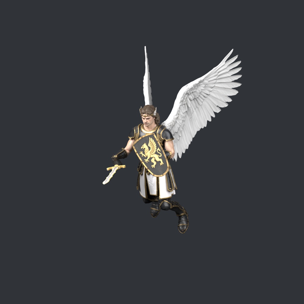 Revised flight pose, an actual high-resolution Blender still