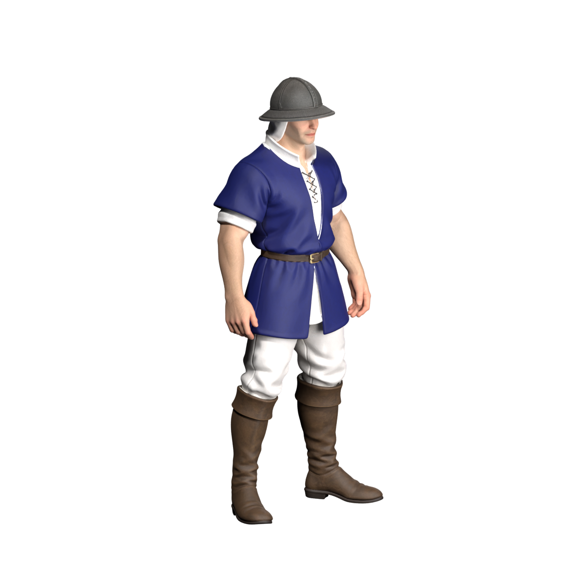 Actual 1200-pixel Blender still of the new Meshy body, before posing and weapon attachment