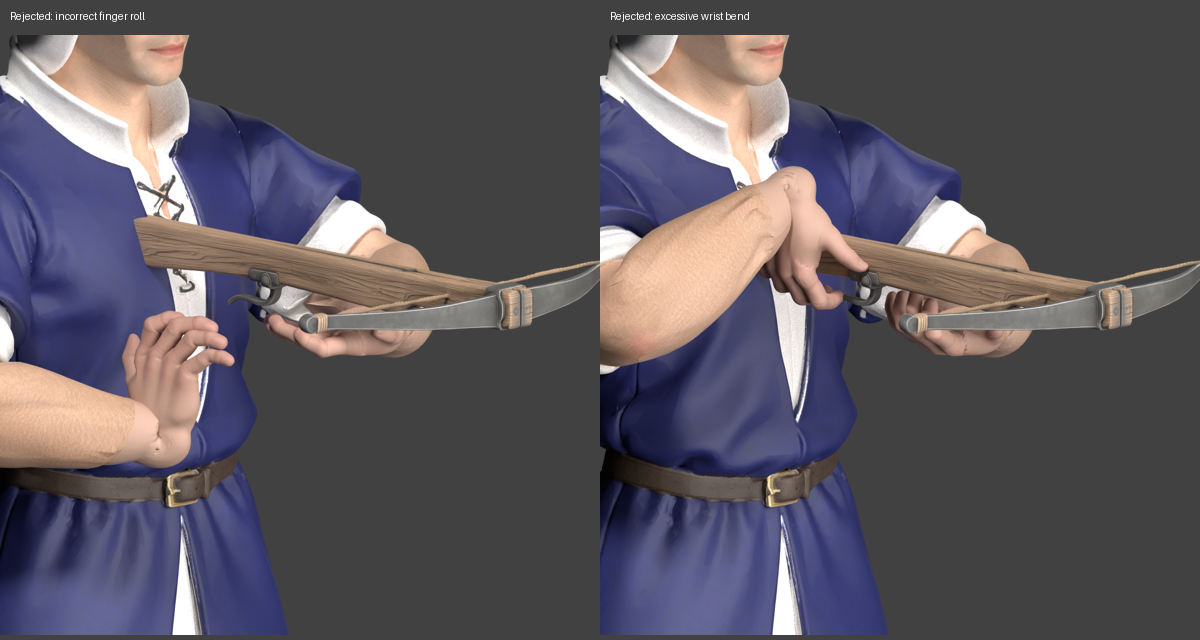 Rejected finger-axis and over-bent-wrist trials