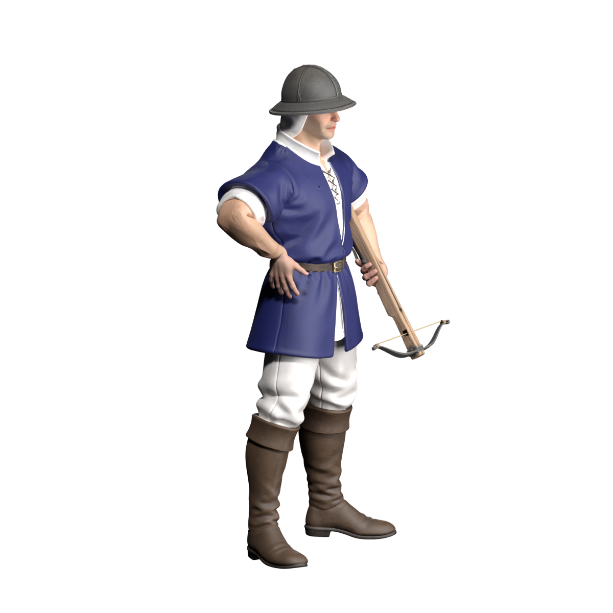 Low crossbow holding candidate, actual 1200-pixel Blender still