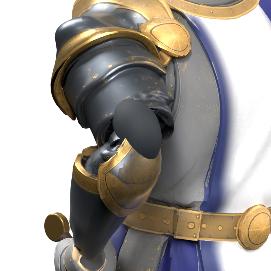 Rejected elbow sleeve protruding over the gold guard