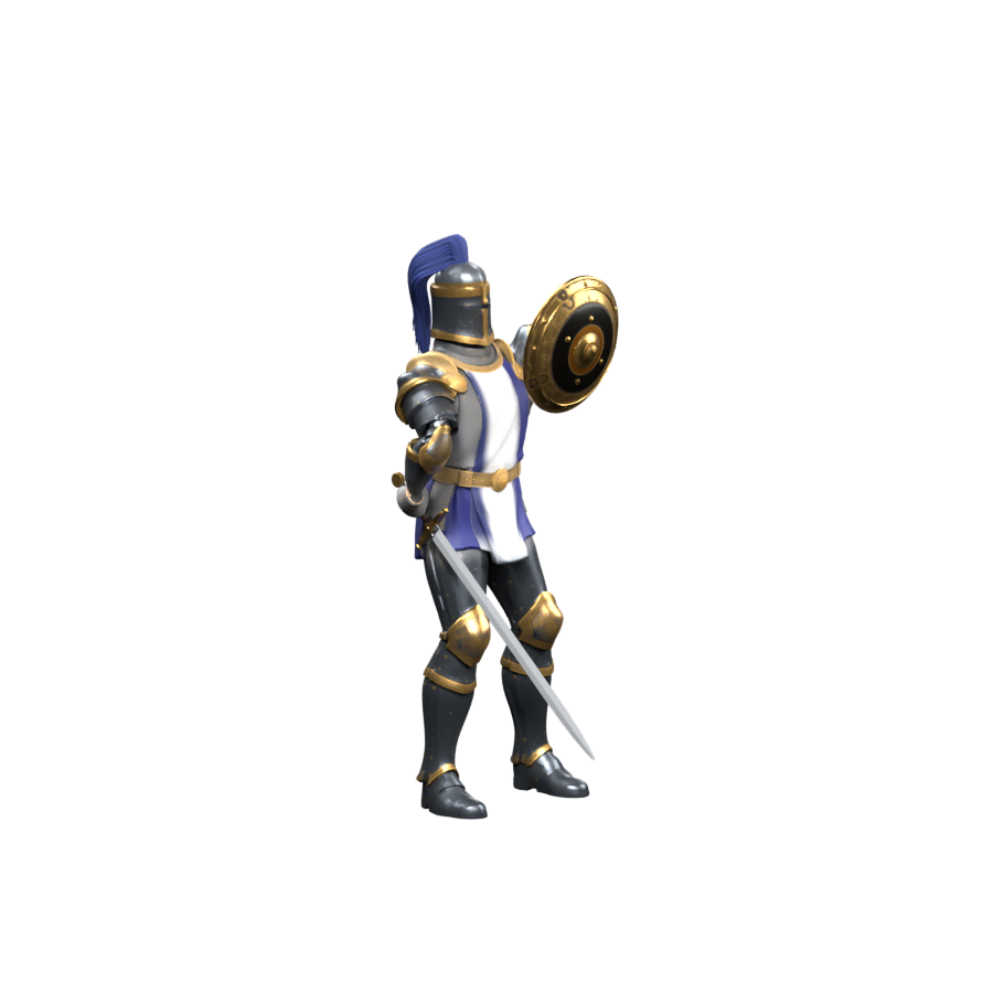 Defence pose after propagation, rendered in Blender; elbow joins and other visual issues remain