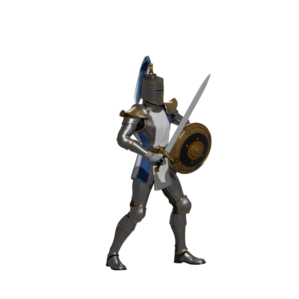 Latest Crusader appearance study, a 1000 × 1000 Blender still; not installed or visually accepted