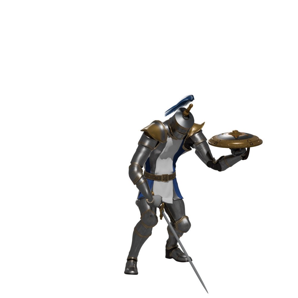 Downward attack after the blade-floor correction, a 1000 × 1000 Blender still