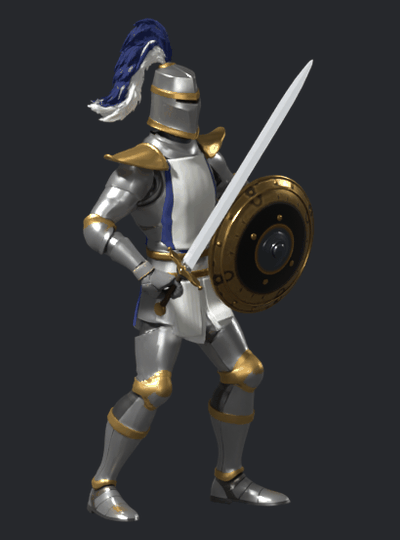 Revised-skeleton idle before shoulder and hem edits, rendered in Blender; not installed