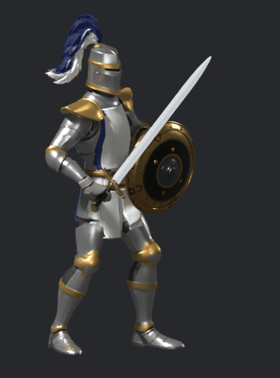 Eight-frame walk on the revised skeleton, rendered in Blender; unaccepted and not installed