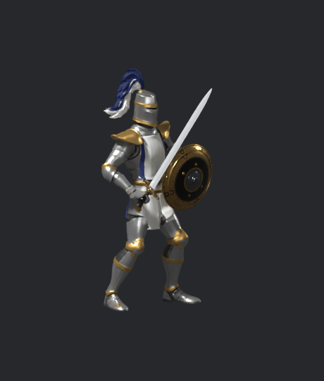 Crusader defence draft, eleven Blender frames; not installed