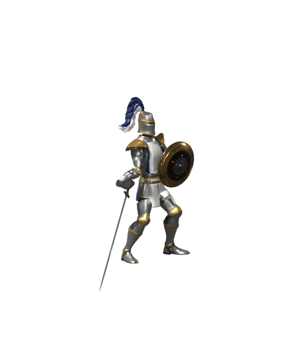 Rejected hit draft, with the sword tip below the feet; actual Blender render