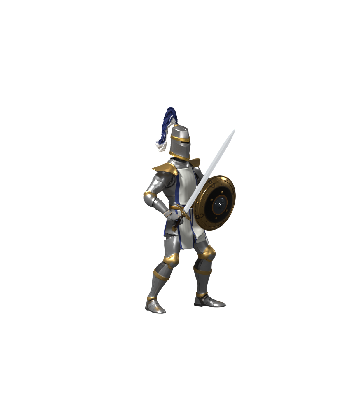 Crusader with revised helmet and shoulders, actual 1200 × 1400 Blender still; not installed