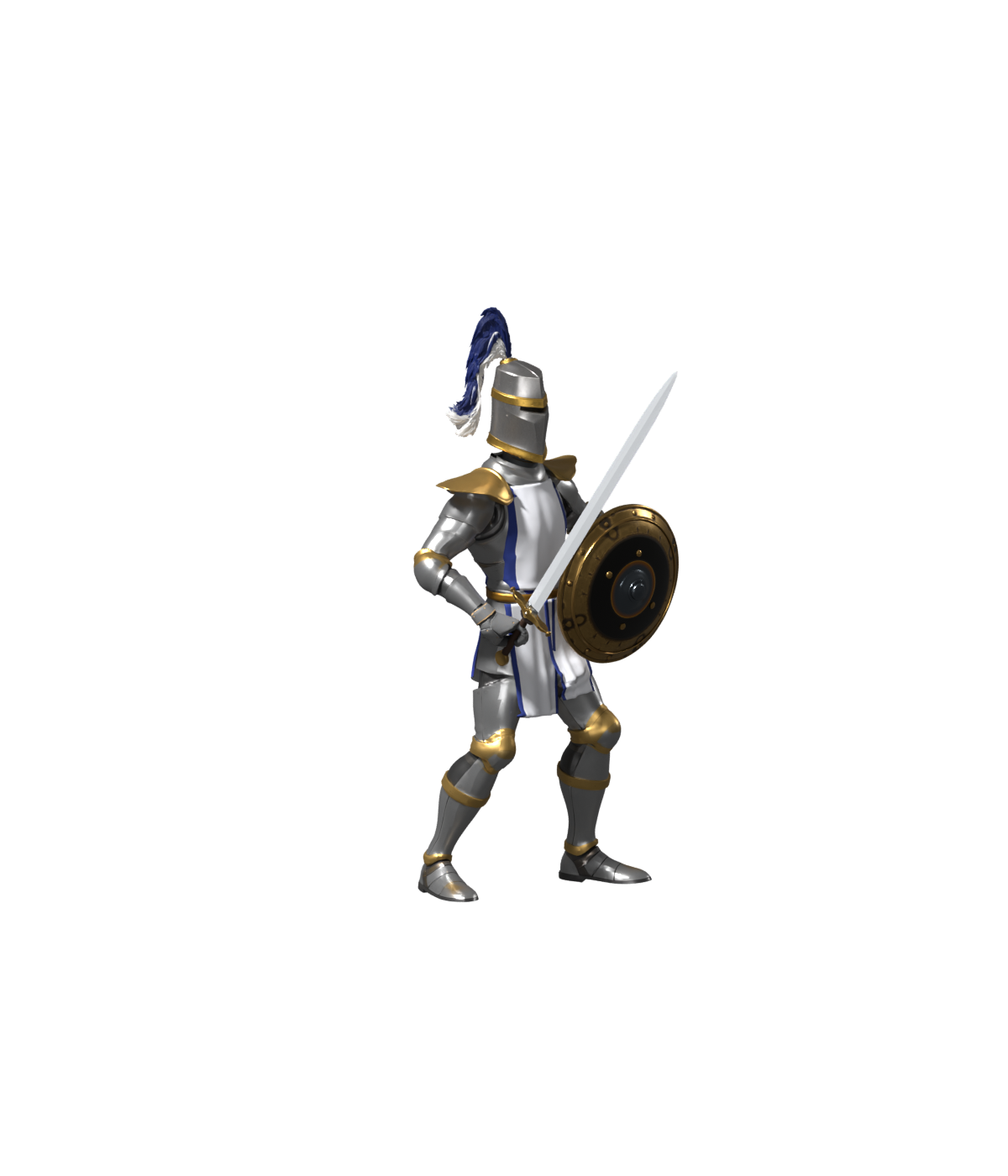 Current Crusader test design, actual 1200 × 1400 Blender still; same appearance as the game export