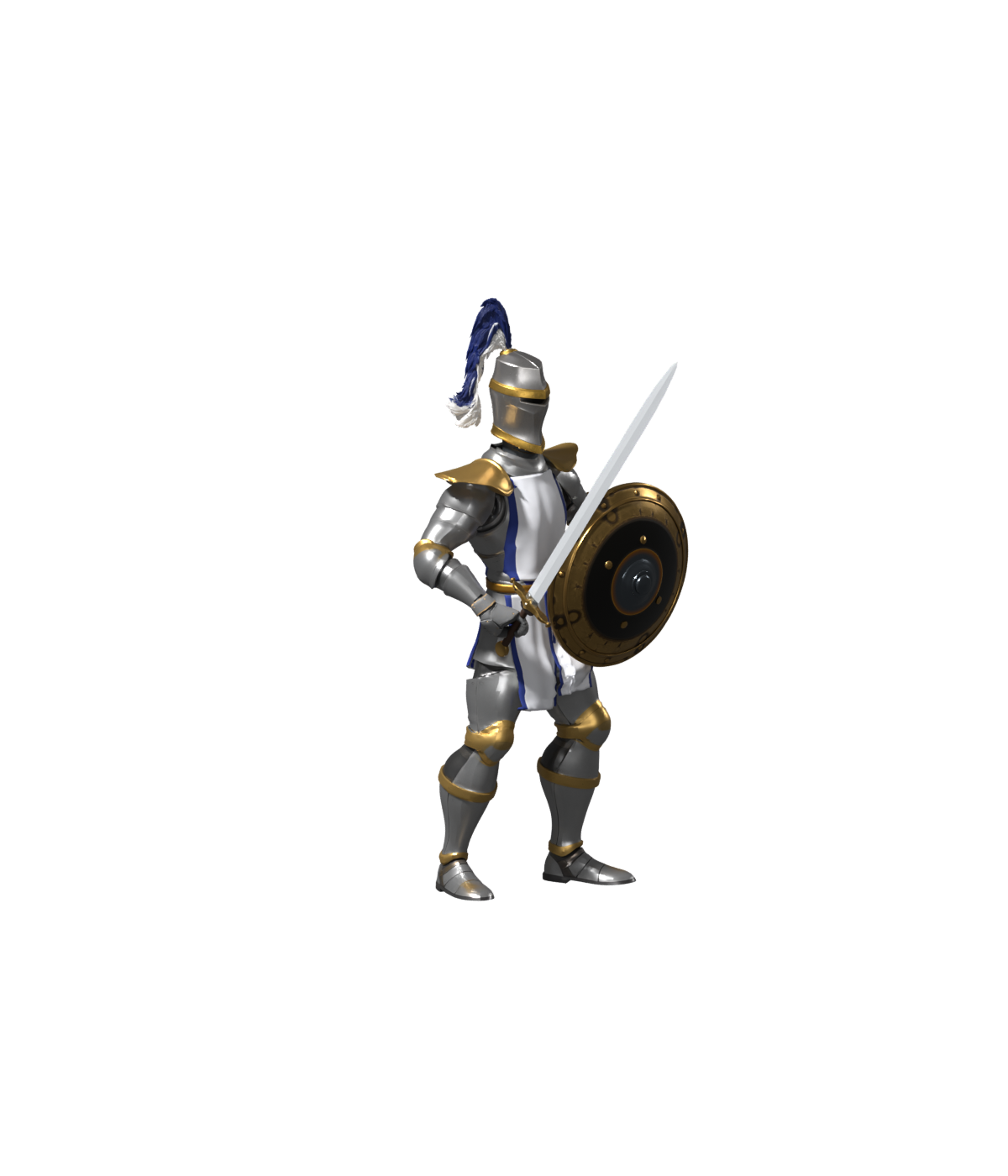 Crusader holding revision candidate, actual Blender render; not installed