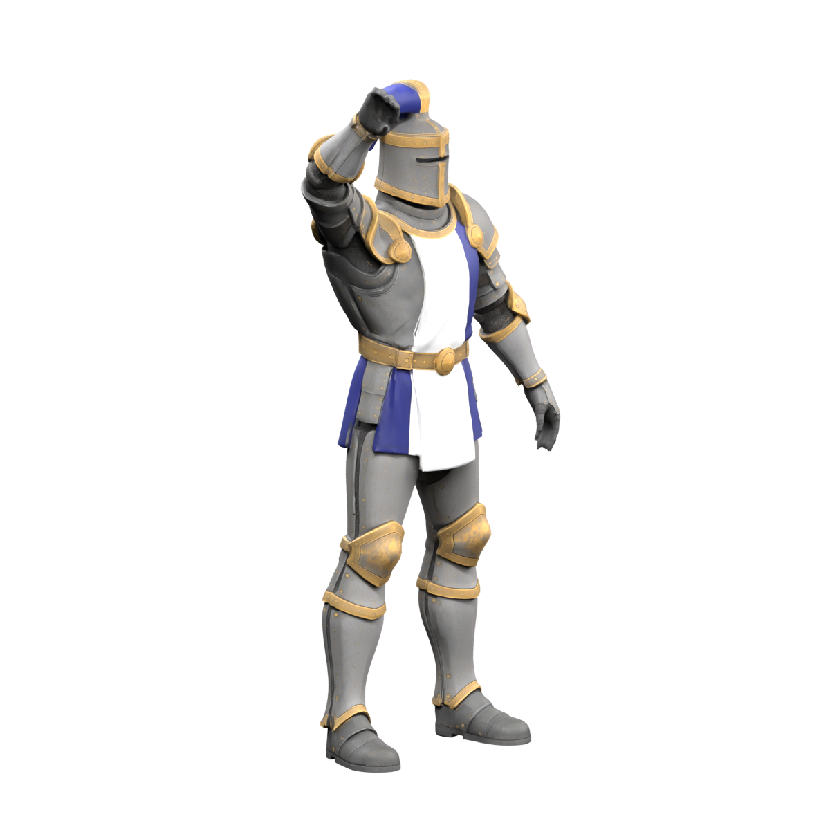 Right-arm probe rendered in Blender; shoulder and armpit deformation remains unaccepted