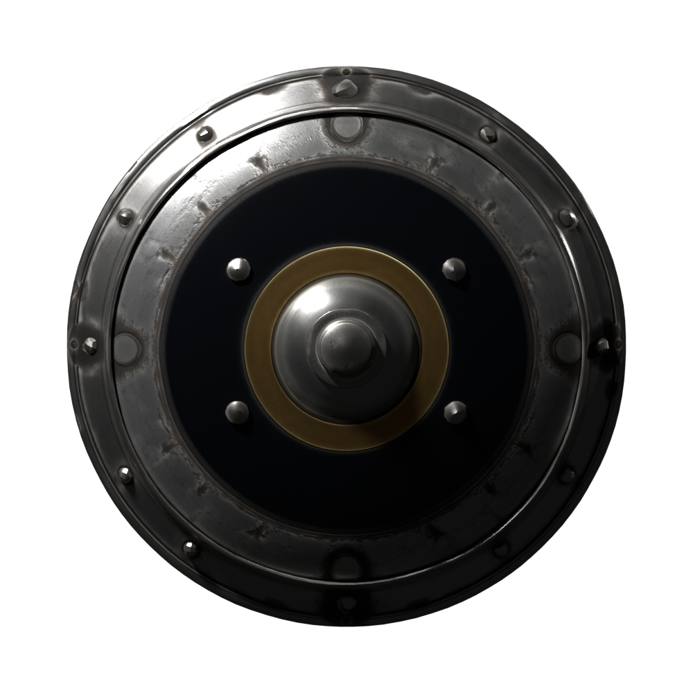 Separate shield front, actual 1000-pixel Blender render; not bound