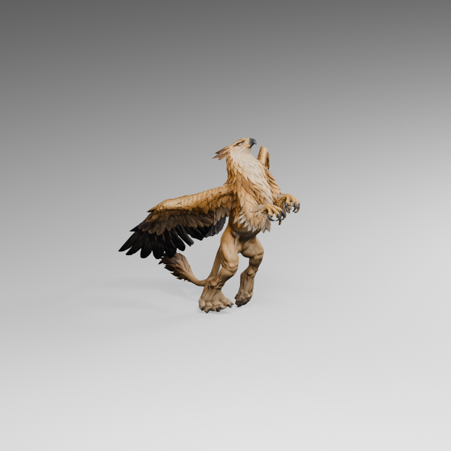 Recoil after the foot-height correction, actual Blender render
