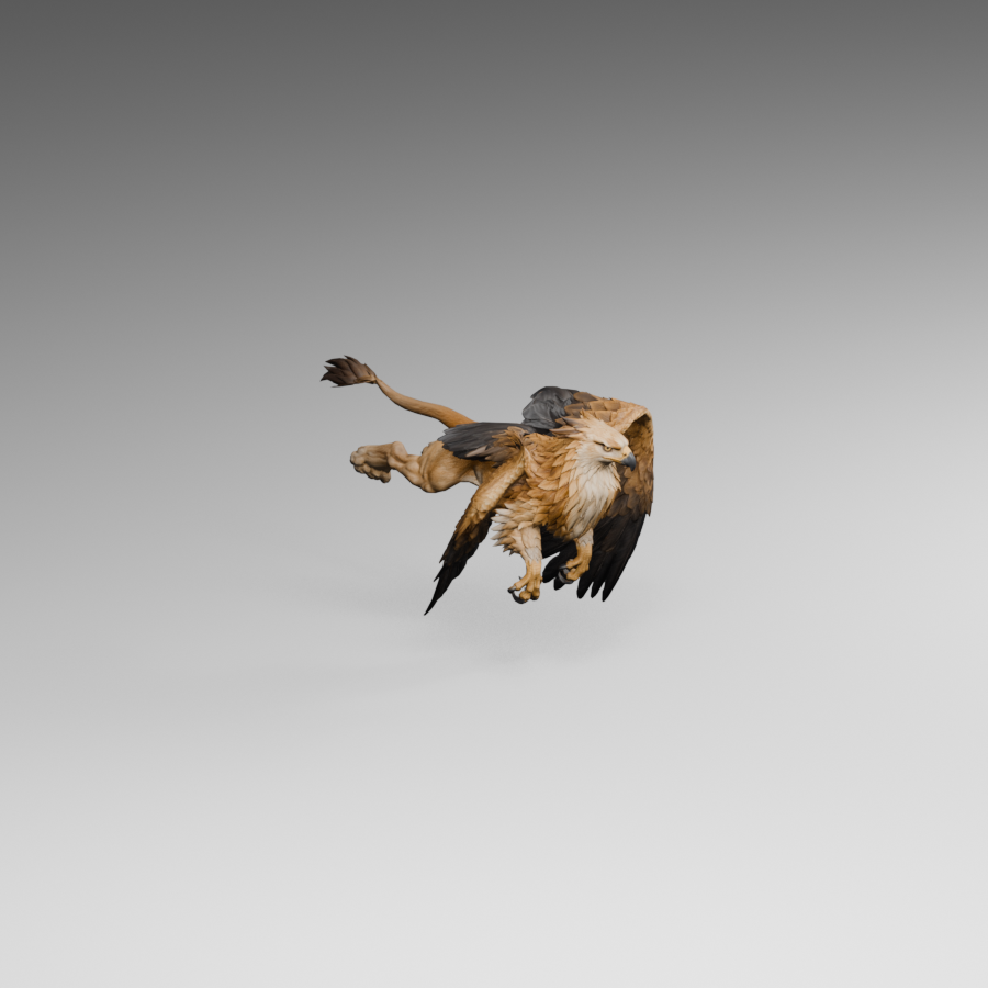 Flight downstroke, actual 900 × 900 Blender render