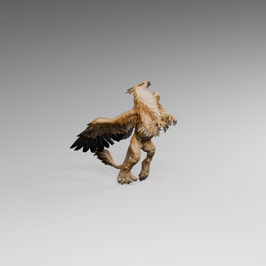 Recoil after the foot-height correction, actual Blender render