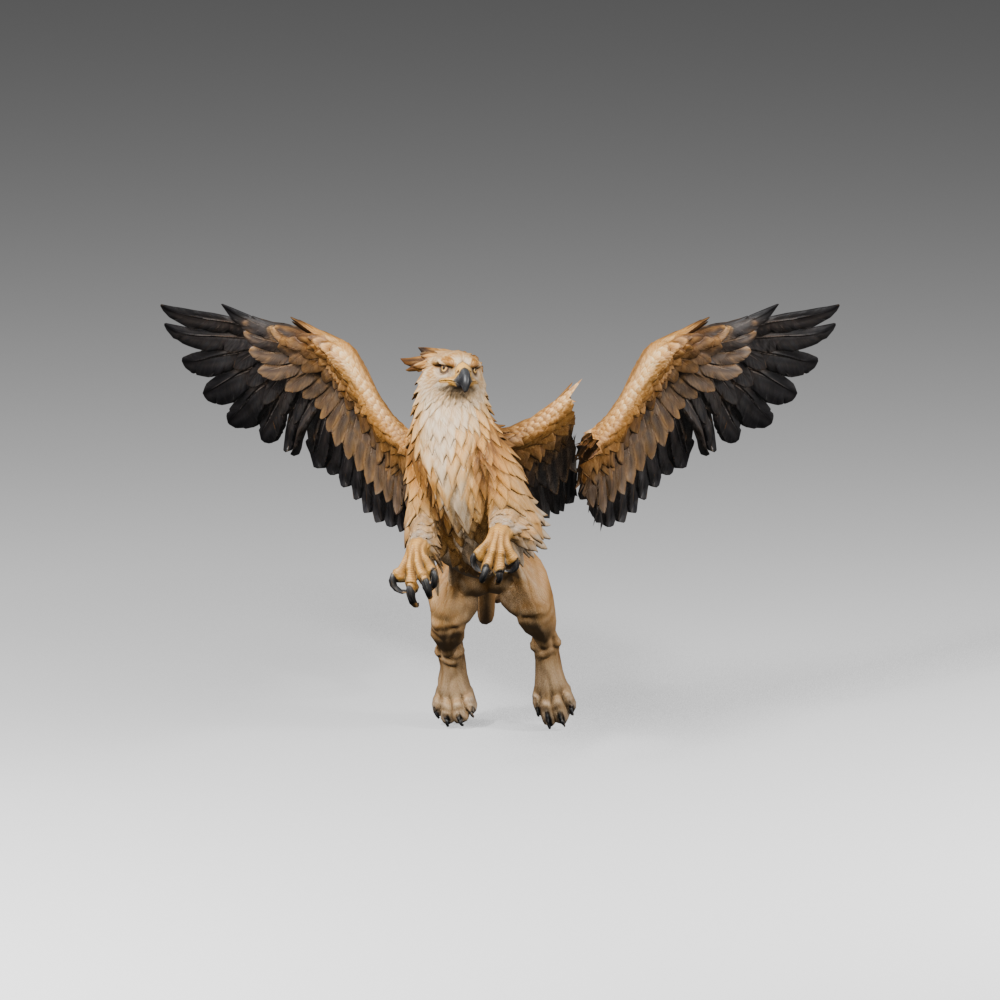 Rejected wing replacement, actual 1000 × 1000 Blender render; the root is visibly disconnected