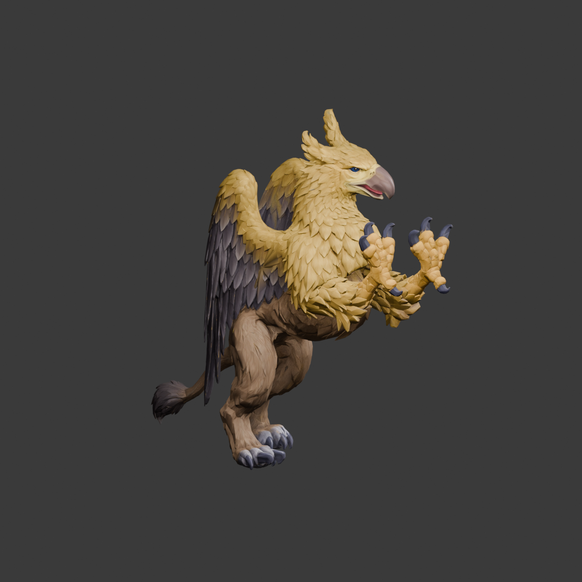 Moderate forearm bend, an actual 1200 × 1200 Blender still; original-game proportions are still under review