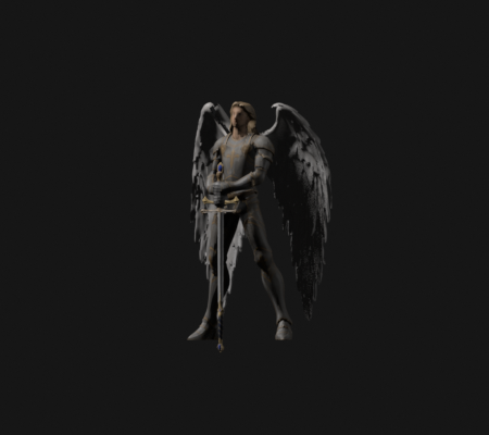 Angel with the independent sword, oblique static review