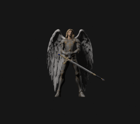 Angel independent-sword downward attack, wind-up
