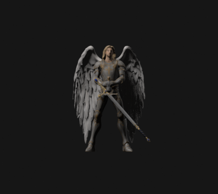 Angel independent-sword front attack, wind-up