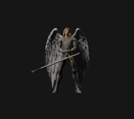 Angel independent-sword front attack, contact