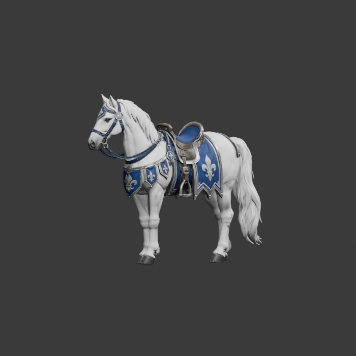 Cavalier horse component, oblique review