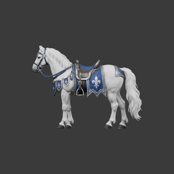 Cavalier horse component, side review