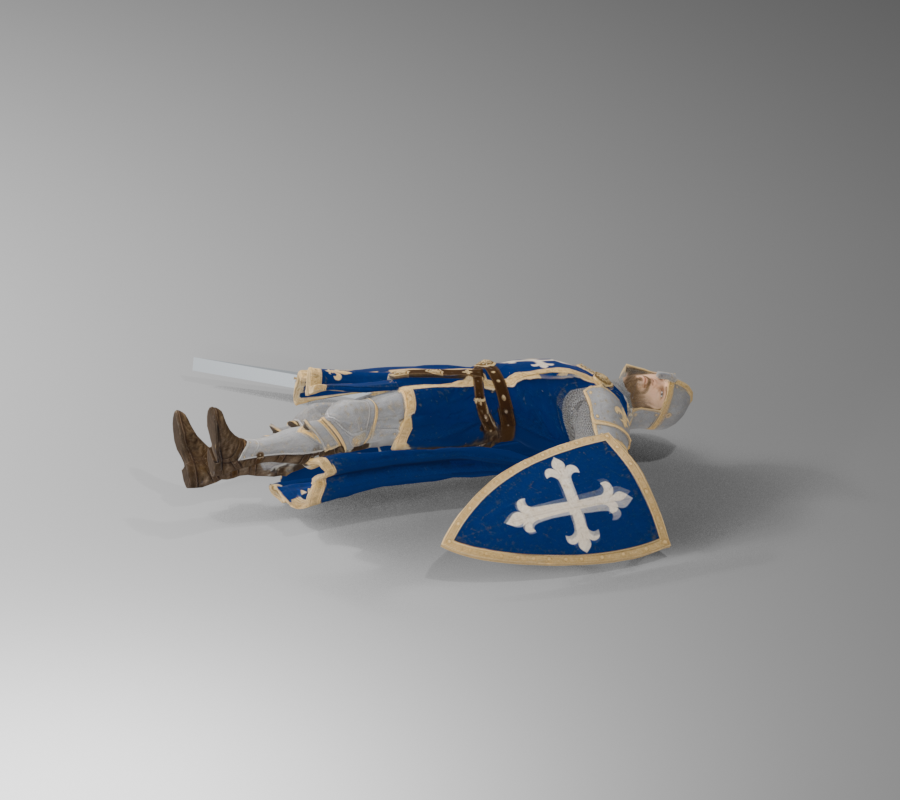 Revised corpse support with a ground plane; Blender review only