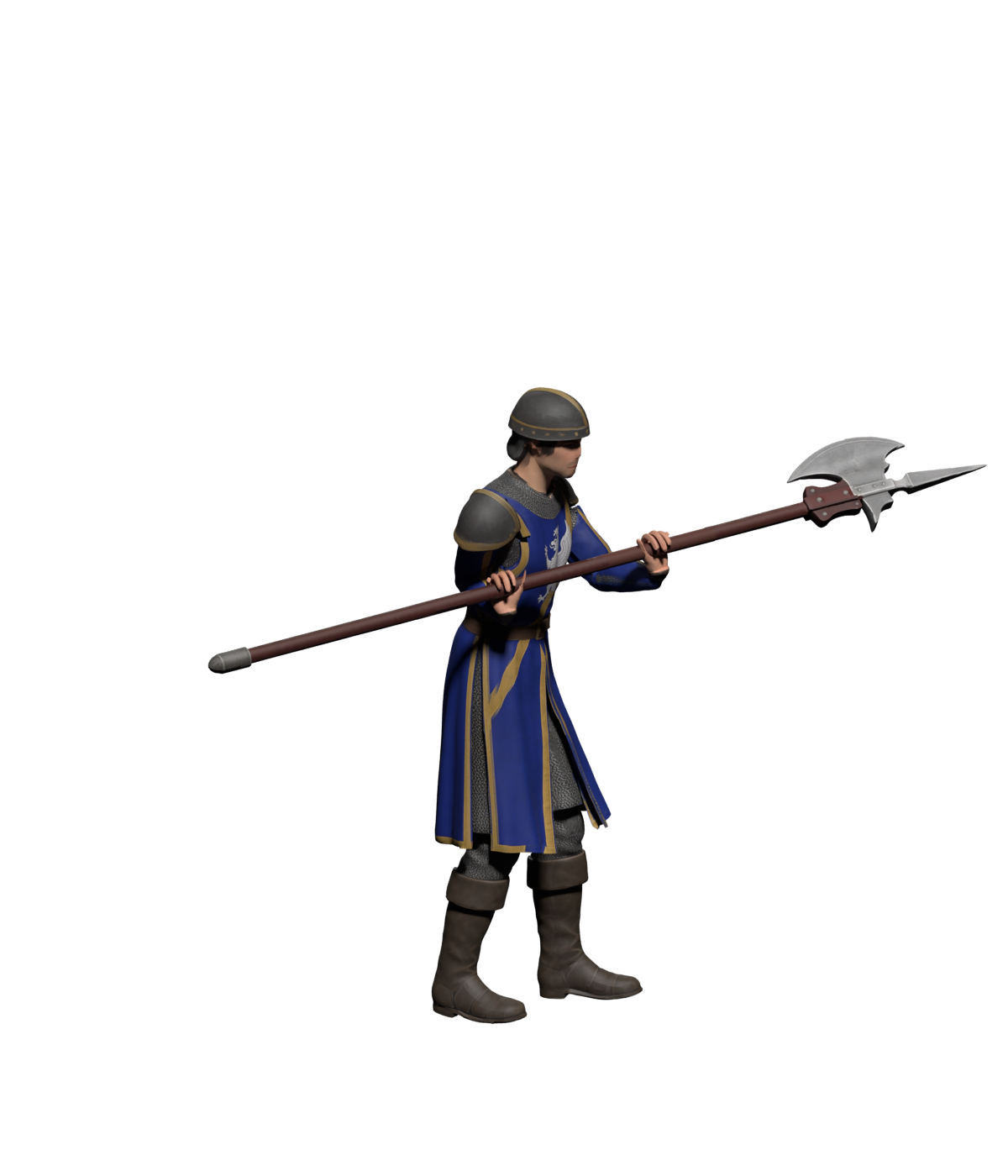 Historical Blender impact pose from candidate 116; blade side and camera changed in the subsequent review