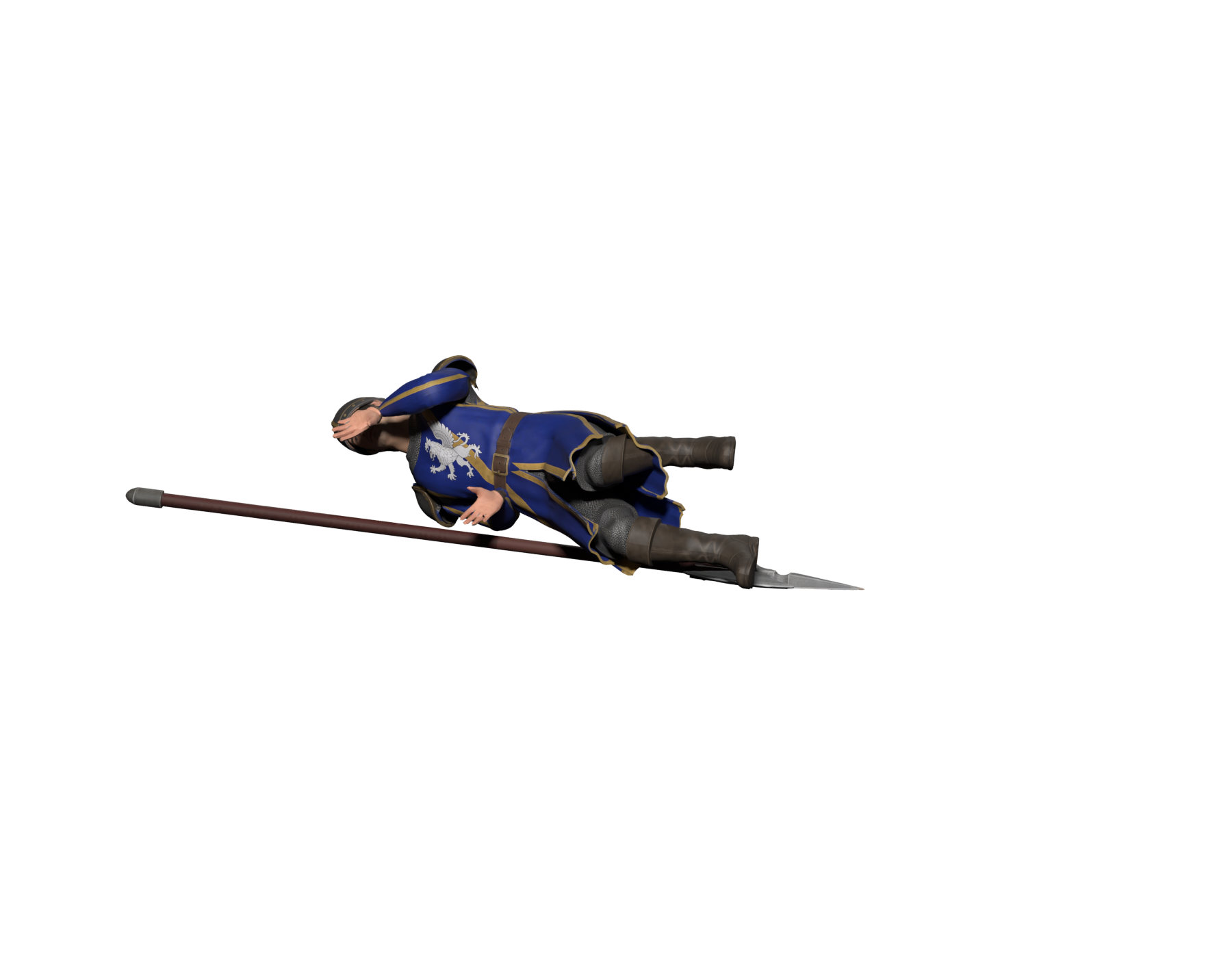 Trial 160 endpoint, 1800×1400 Blender still, with the blade lying flat