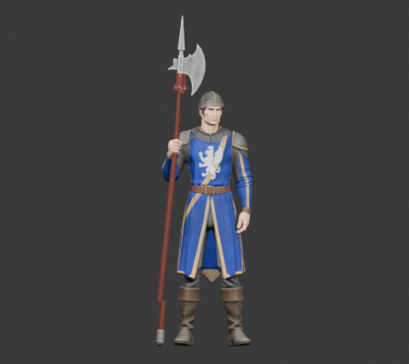 Halberdier holding frame three