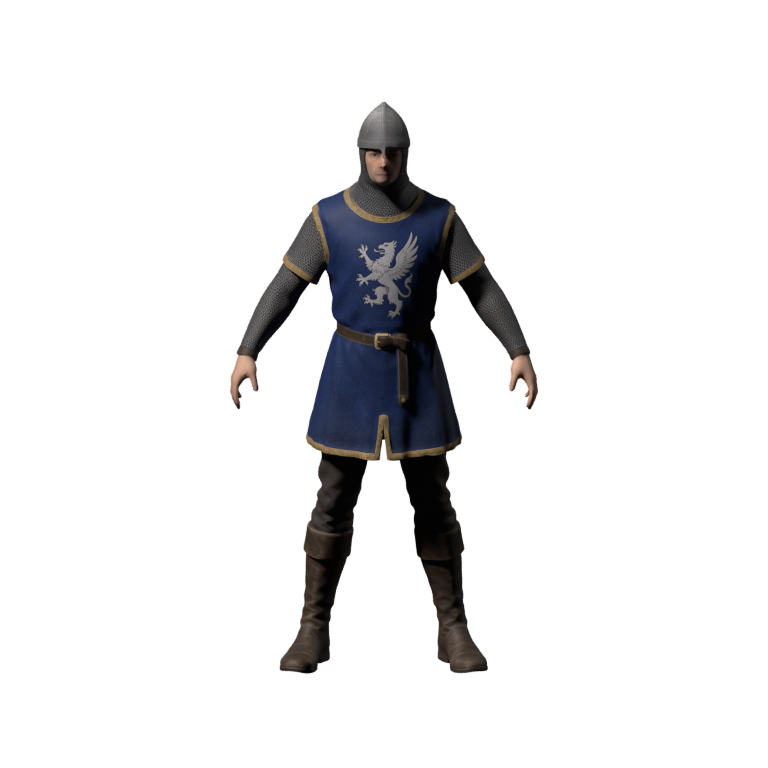 Meshy body 175, front view rendered in Blender