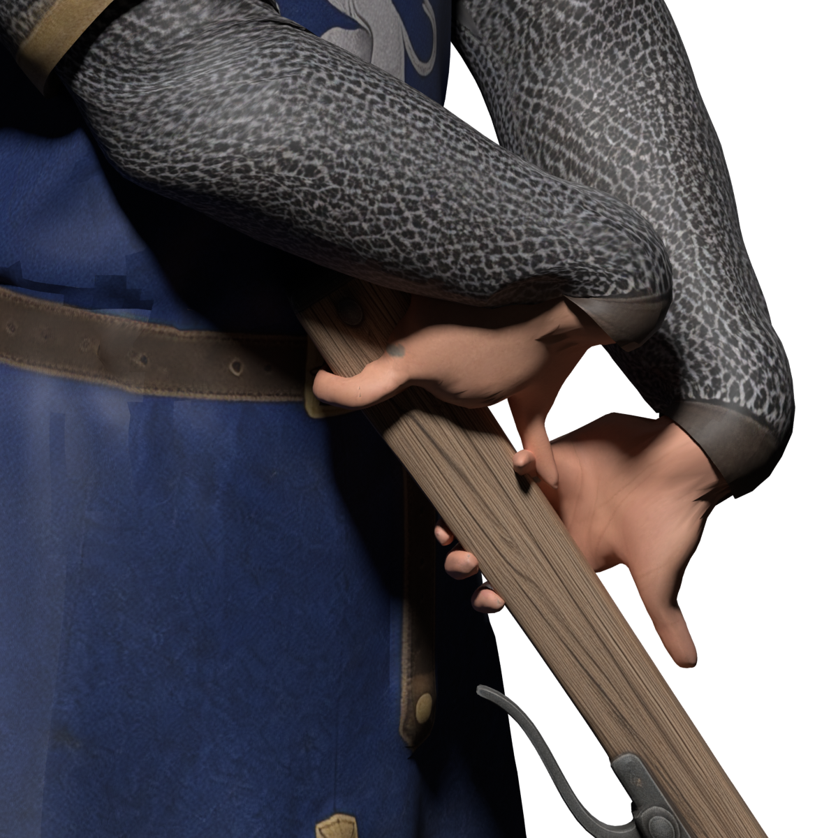 Rejected trial 223: contact fitting produces unnatural fingers and skin deformation
