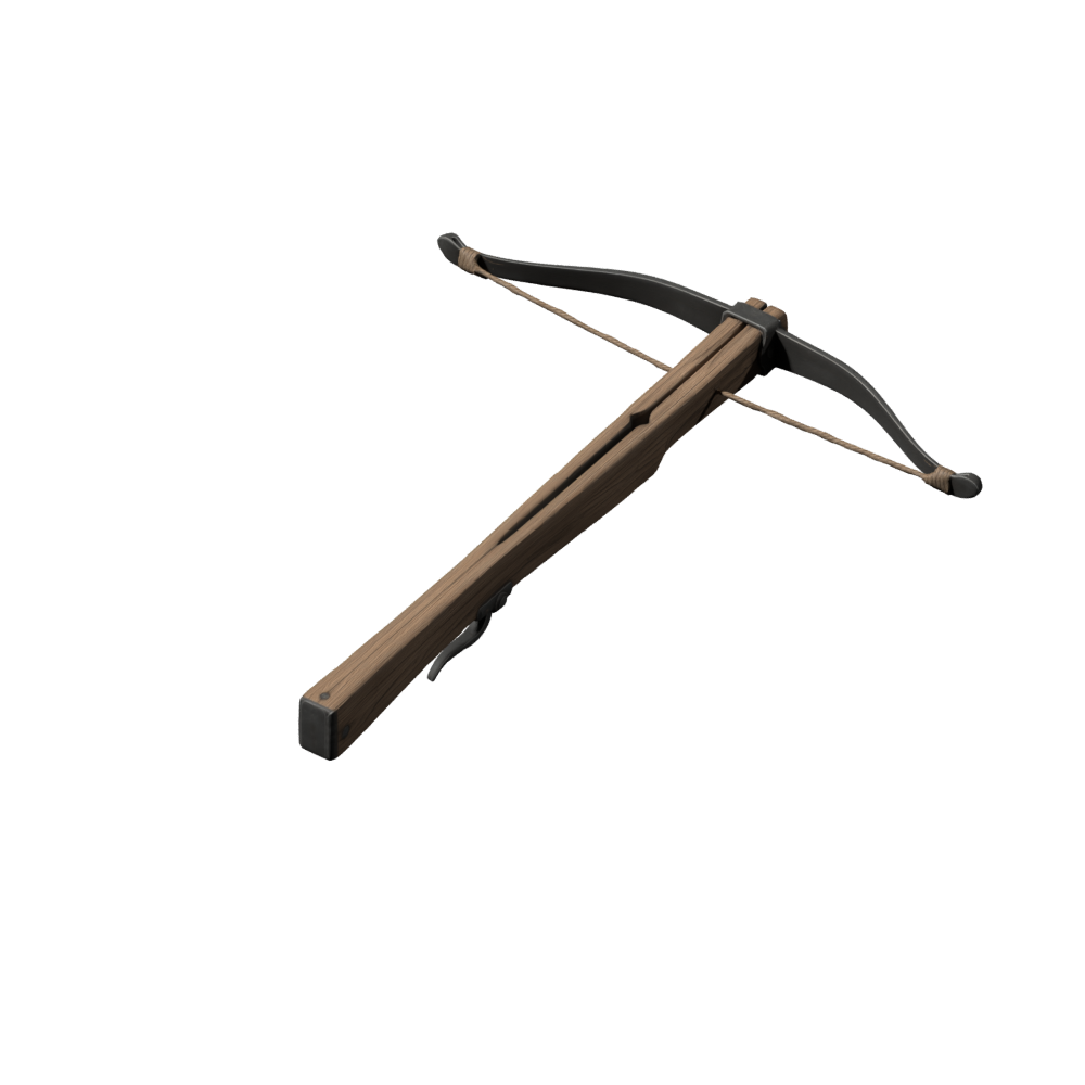 Oblique render of the same crossbow