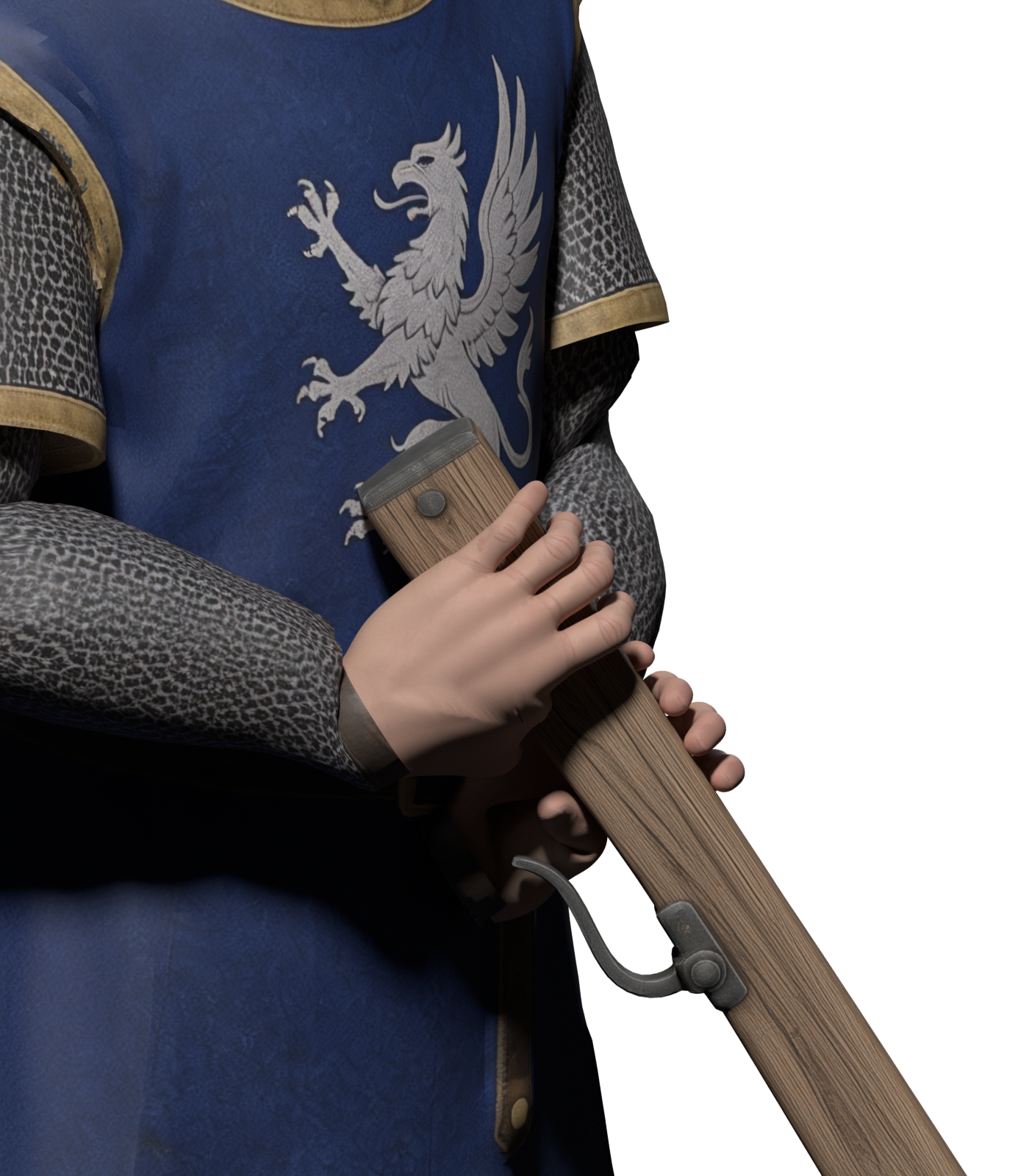 Blender close-up after shortening the cuffs and refitting both grips, candidate 269